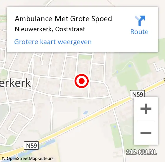 Locatie op kaart van de 112 melding: Ambulance Met Grote Spoed Naar Nieuwerkerk, Ooststraat op 29 juni 2018 19:12