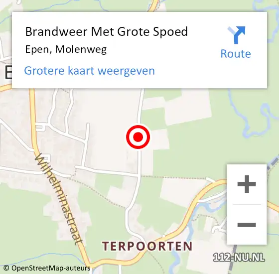 Locatie op kaart van de 112 melding: Brandweer Met Grote Spoed Naar Epen, Molenweg op 29 juni 2018 19:19