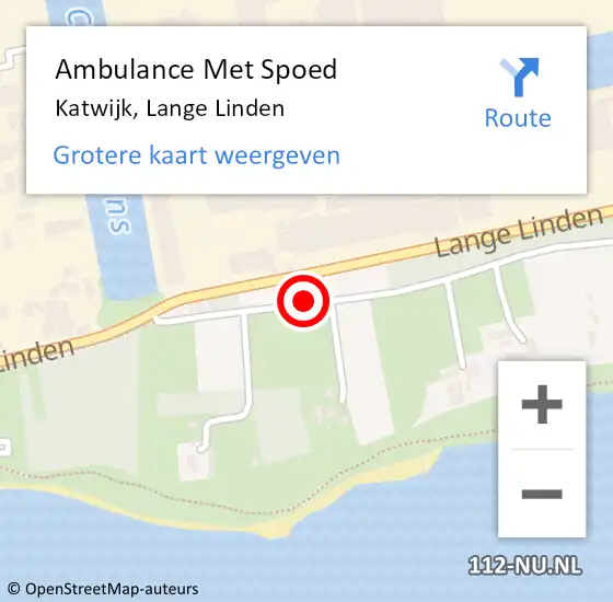 Locatie op kaart van de 112 melding: Ambulance Met Spoed Naar Katwijk, Lange Linden op 29 juni 2018 19:26