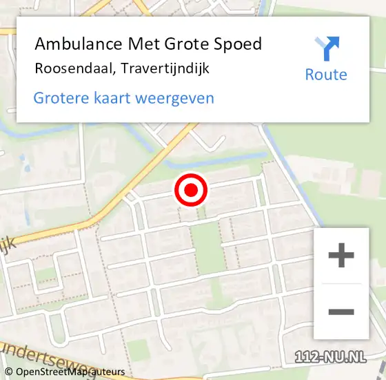 Locatie op kaart van de 112 melding: Ambulance Met Grote Spoed Naar Roosendaal, Travertijndijk op 29 juni 2018 19:40