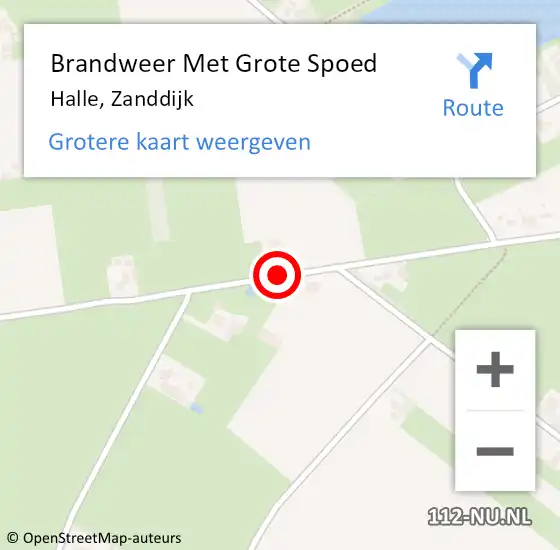 Locatie op kaart van de 112 melding: Brandweer Met Grote Spoed Naar Halle, Zanddijk op 29 juni 2018 20:11