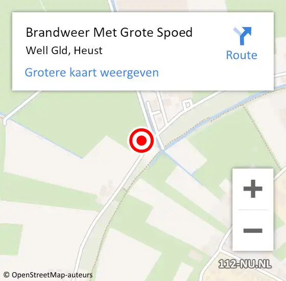 Locatie op kaart van de 112 melding: Brandweer Met Grote Spoed Naar Well Gld, Heust op 1 maart 2014 09:01