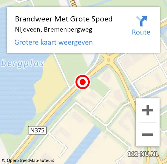 Locatie op kaart van de 112 melding: Brandweer Met Grote Spoed Naar Nijeveen, Bremenbergweg op 29 juni 2018 22:32