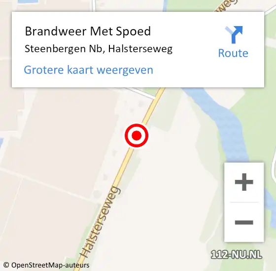 Locatie op kaart van de 112 melding: Brandweer Met Spoed Naar Steenbergen Nb, Halsterseweg op 29 juni 2018 22:59