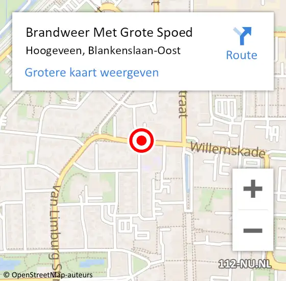 Locatie op kaart van de 112 melding: Brandweer Met Grote Spoed Naar Hoogeveen, Blankenslaan-Oost op 30 juni 2018 00:51