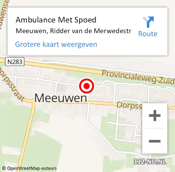 Locatie op kaart van de 112 melding: Ambulance Met Spoed Naar Meeuwen, Ridder van de Merwedestr op 30 juni 2018 00:54