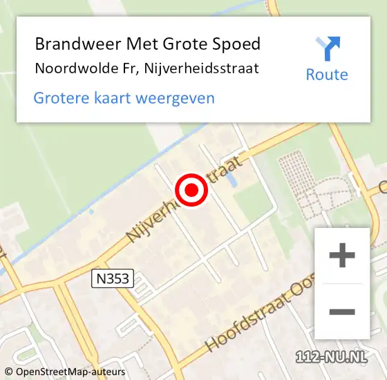 Locatie op kaart van de 112 melding: Brandweer Met Grote Spoed Naar Noordwolde Fr, Nijverheidsstraat op 30 juni 2018 03:45