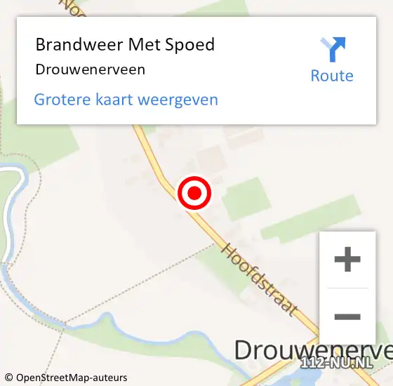 Locatie op kaart van de 112 melding: Brandweer Met Spoed Naar Drouwenerveen op 30 juni 2018 06:03