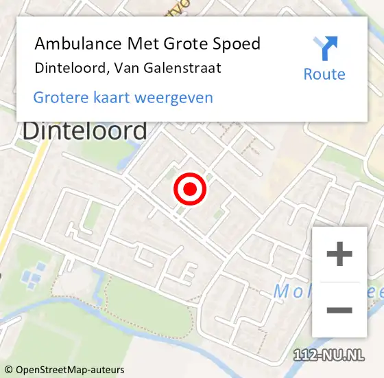 Locatie op kaart van de 112 melding: Ambulance Met Grote Spoed Naar Dinteloord, Van Galenstraat op 30 juni 2018 08:29