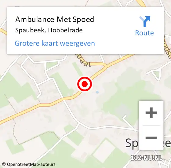 Locatie op kaart van de 112 melding: Ambulance Met Spoed Naar Spaubeek, Hobbelrade op 1 maart 2014 09:56
