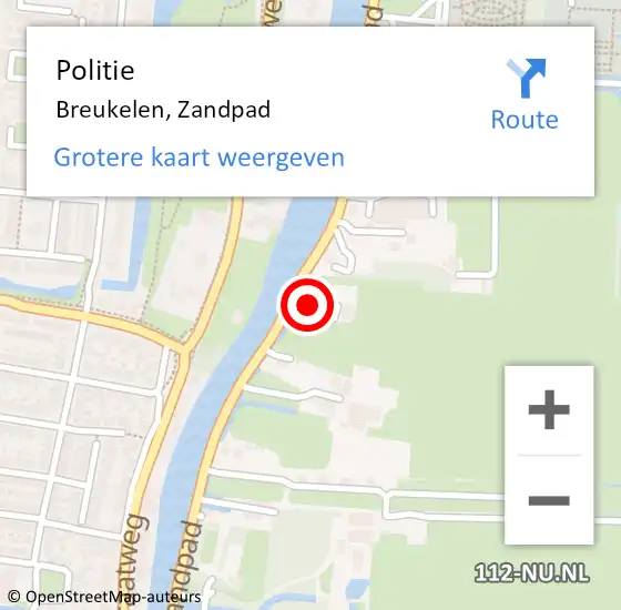 Locatie op kaart van de 112 melding: Politie Breukelen, Zandpad op 30 juni 2018 10:43