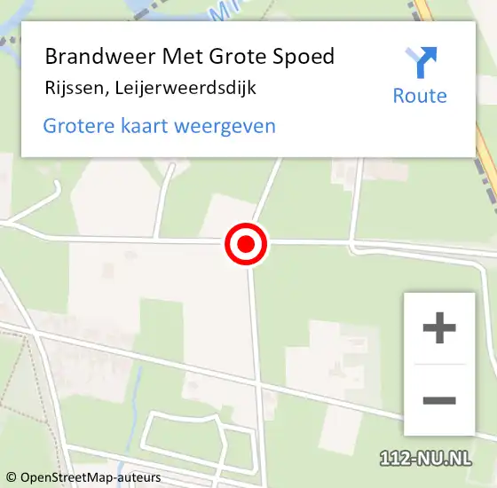 Locatie op kaart van de 112 melding: Brandweer Met Grote Spoed Naar Rijssen, Leijerweerdsdijk op 30 juni 2018 11:06