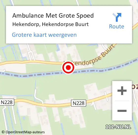 Locatie op kaart van de 112 melding: Ambulance Met Grote Spoed Naar Hekendorp, Hekendorpse Buurt op 30 juni 2018 12:33