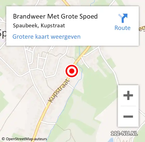 Locatie op kaart van de 112 melding: Brandweer Met Grote Spoed Naar Spaubeek, Kupstraat op 30 juni 2018 12:40