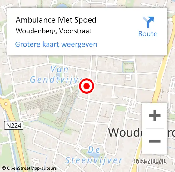 Locatie op kaart van de 112 melding: Ambulance Met Spoed Naar Woudenberg, Voorstraat op 30 juni 2018 13:08