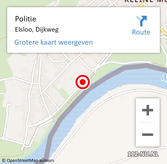 Locatie op kaart van de 112 melding: Politie Elsloo, Dijkweg op 30 juni 2018 14:02