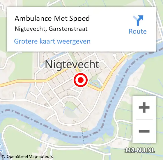 Locatie op kaart van de 112 melding: Ambulance Met Spoed Naar Nigtevecht, Garstenstraat op 30 juni 2018 14:32