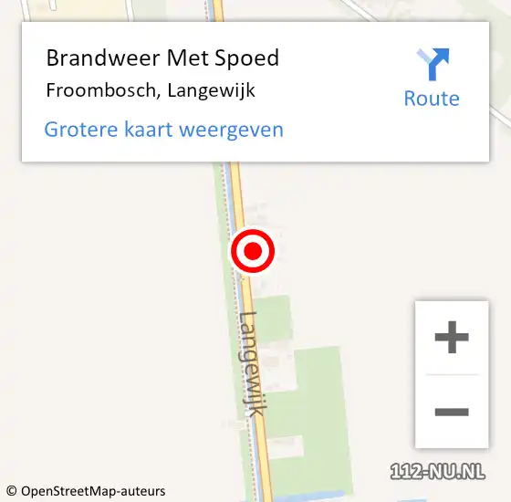 Locatie op kaart van de 112 melding: Brandweer Met Spoed Naar Froombosch, Langewijk op 1 maart 2014 10:28