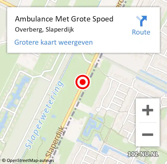 Locatie op kaart van de 112 melding: Ambulance Met Grote Spoed Naar Overberg, Slaperdijk op 30 juni 2018 14:55