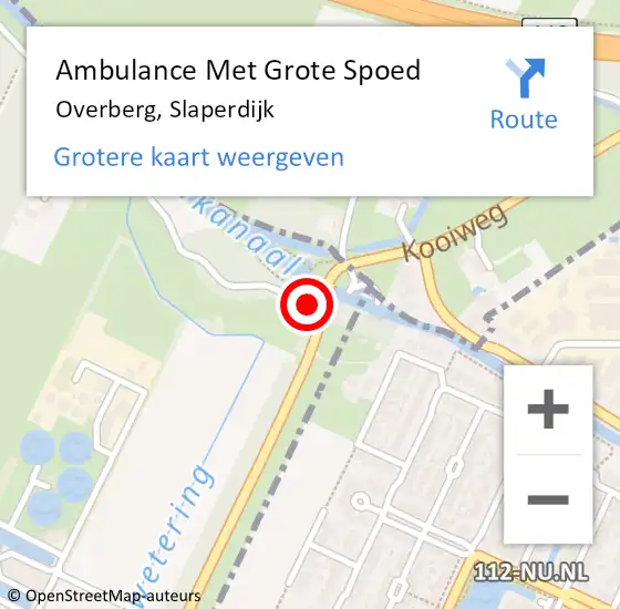 Locatie op kaart van de 112 melding: Ambulance Met Grote Spoed Naar Overberg, Slaperdijk op 30 juni 2018 14:56