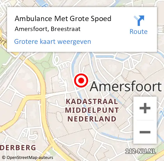 Locatie op kaart van de 112 melding: Ambulance Met Grote Spoed Naar Amersfoort, Breestraat op 30 juni 2018 15:04