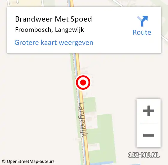 Locatie op kaart van de 112 melding: Brandweer Met Spoed Naar Froombosch, Langewijk op 1 maart 2014 10:30