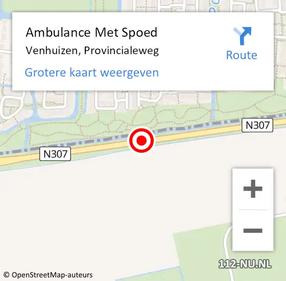 Locatie op kaart van de 112 melding: Ambulance Met Spoed Naar Venhuizen, Provincialeweg op 30 juni 2018 15:29