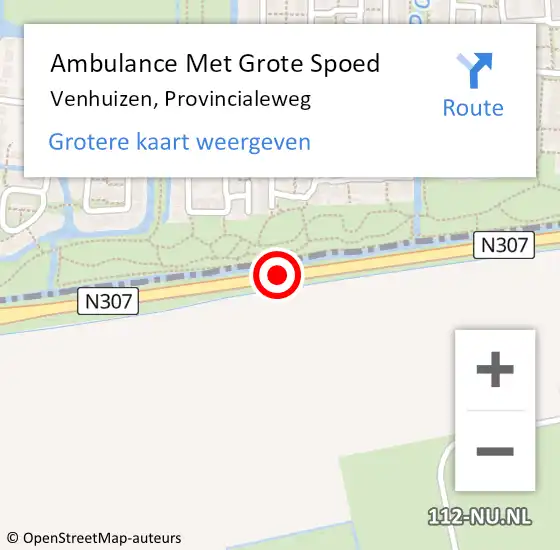 Locatie op kaart van de 112 melding: Ambulance Met Grote Spoed Naar Venhuizen, Provincialeweg op 30 juni 2018 15:30