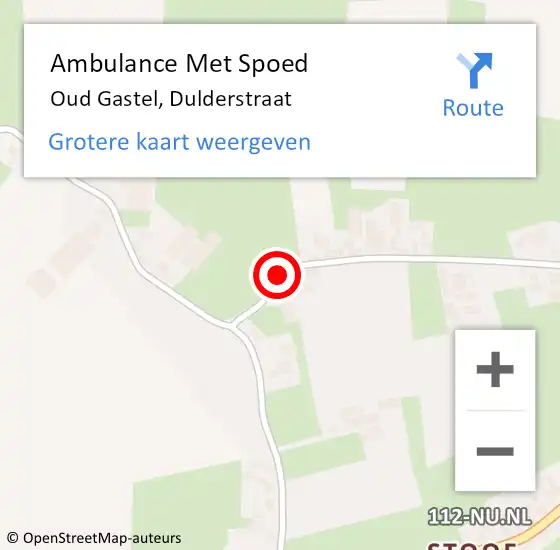 Locatie op kaart van de 112 melding: Ambulance Met Spoed Naar Oud Gastel, Dulderstraat op 30 juni 2018 16:19