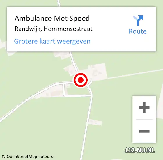 Locatie op kaart van de 112 melding: Ambulance Met Spoed Naar Randwijk, Hemmensestraat op 30 juni 2018 16:42