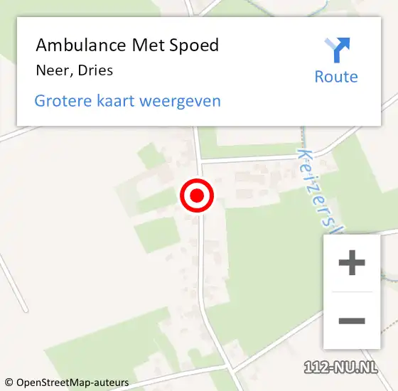 Locatie op kaart van de 112 melding: Ambulance Met Spoed Naar Neer, Dries op 30 juni 2018 16:44
