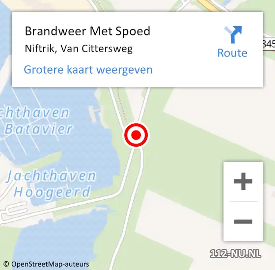 Locatie op kaart van de 112 melding: Brandweer Met Spoed Naar Niftrik, Van Cittersweg op 30 juni 2018 17:16