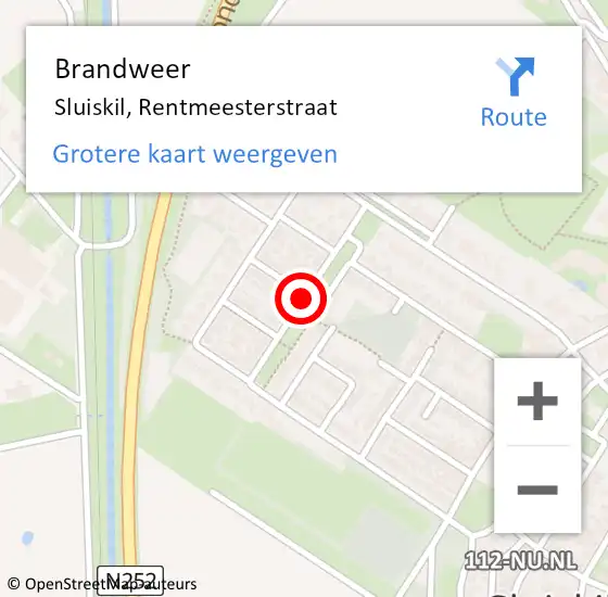 Locatie op kaart van de 112 melding: Brandweer Sluiskil, Rentmeesterstraat op 30 juni 2018 17:25