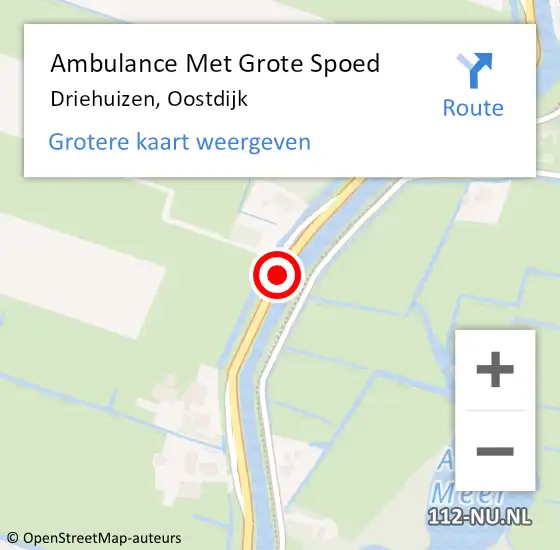 Locatie op kaart van de 112 melding: Ambulance Met Grote Spoed Naar Driehuizen, Oostdijk op 30 juni 2018 18:21