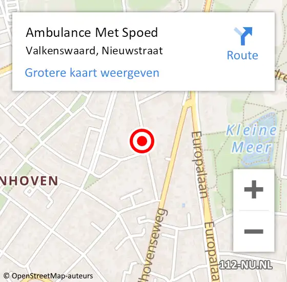 Locatie op kaart van de 112 melding: Ambulance Met Spoed Naar Valkenswaard, Nieuwstraat op 30 juni 2018 18:29