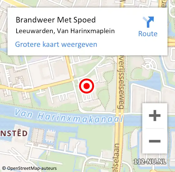 Locatie op kaart van de 112 melding: Brandweer Met Spoed Naar Leeuwarden, Van Harinxmaplein op 30 juni 2018 18:40