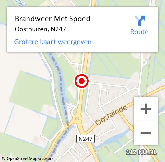 Locatie op kaart van de 112 melding: Brandweer Met Spoed Naar Oosthuizen, N247 op 30 juni 2018 18:44