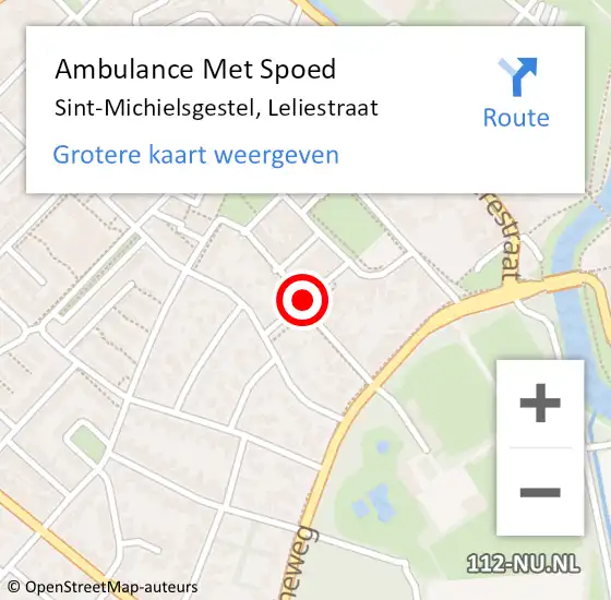 Locatie op kaart van de 112 melding: Ambulance Met Spoed Naar Sint-Michielsgestel, Leliestraat op 30 juni 2018 19:01