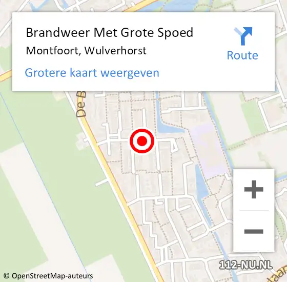 Locatie op kaart van de 112 melding: Brandweer Met Grote Spoed Naar Montfoort, Wulverhorst op 30 juni 2018 20:19