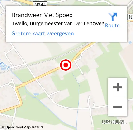 Locatie op kaart van de 112 melding: Brandweer Met Spoed Naar Twello, Burgemeester Van Der Feltzweg op 30 juni 2018 20:33