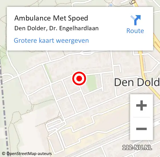 Locatie op kaart van de 112 melding: Ambulance Met Spoed Naar Den Dolder, Dr. Engelhardlaan op 30 juni 2018 20:44