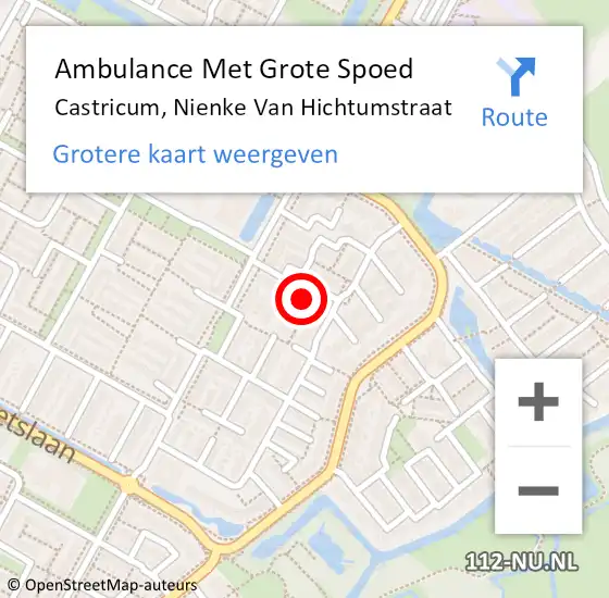 Locatie op kaart van de 112 melding: Ambulance Met Grote Spoed Naar Castricum, Nienke Van Hichtumstraat op 30 juni 2018 21:20