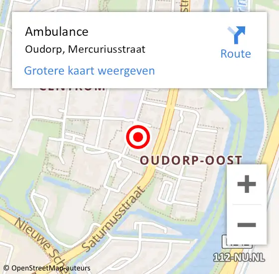 Locatie op kaart van de 112 melding: Ambulance Oudorp, Mercuriusstraat op 1 maart 2014 11:21