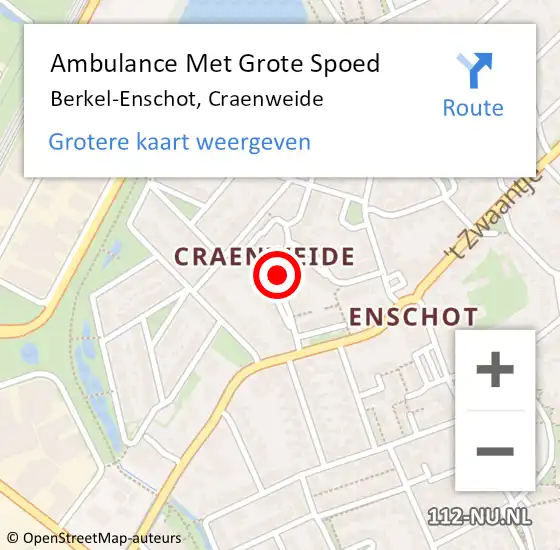 Locatie op kaart van de 112 melding: Ambulance Met Grote Spoed Naar Berkel-Enschot, Craenweide op 30 juni 2018 22:09