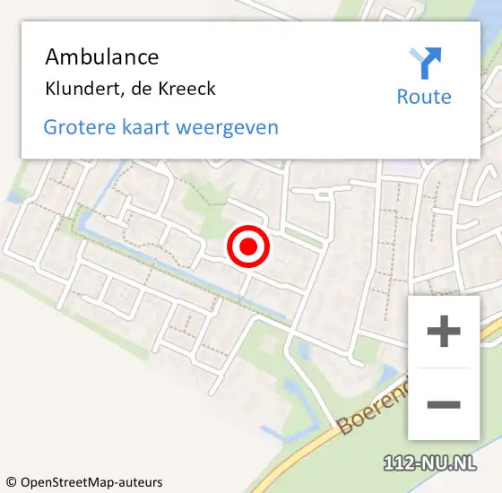 Locatie op kaart van de 112 melding: Ambulance Klundert, de Kreeck op 30 juni 2018 22:10