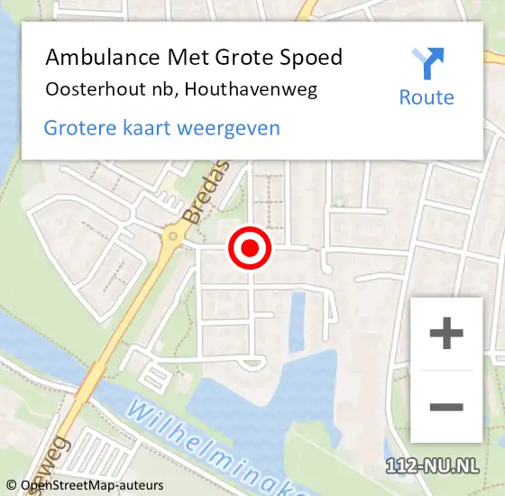 Locatie op kaart van de 112 melding: Ambulance Met Grote Spoed Naar Oosterhout nb, Houthavenweg op 30 juni 2018 22:44