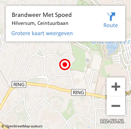 Locatie op kaart van de 112 melding: Brandweer Met Spoed Naar Hilversum, Ceintuurbaan op 30 juni 2018 23:29