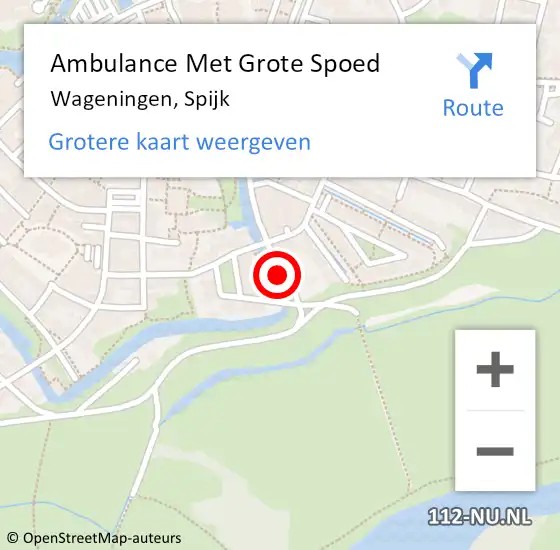 Locatie op kaart van de 112 melding: Ambulance Met Grote Spoed Naar Wageningen, Spijk op 30 juni 2018 23:42