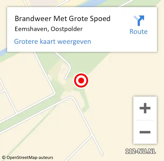 Locatie op kaart van de 112 melding: Brandweer Met Grote Spoed Naar Eemshaven, Oostpolder op 1 juli 2018 00:36