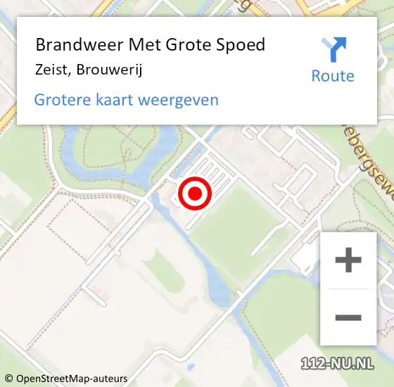 Locatie op kaart van de 112 melding: Brandweer Met Grote Spoed Naar Zeist, Brouwerij op 1 juli 2018 02:22